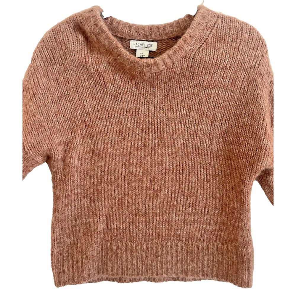 Rachel Zoe Women's Alpaca Blend Sweater Copper Medium Relaxed Boho Comfy Luxury